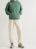 FRIENDS WITH ANIMALS - Logo-Embroidered Cotton-Jersey Hoodie - Green
