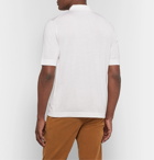 Dunhill - Merino Wool and Mulberry Silk-Blend Polo Shirt - Cream