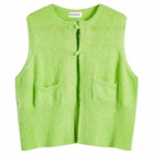 Beams Boy Women's G. Button Vest in Lime.Grn 