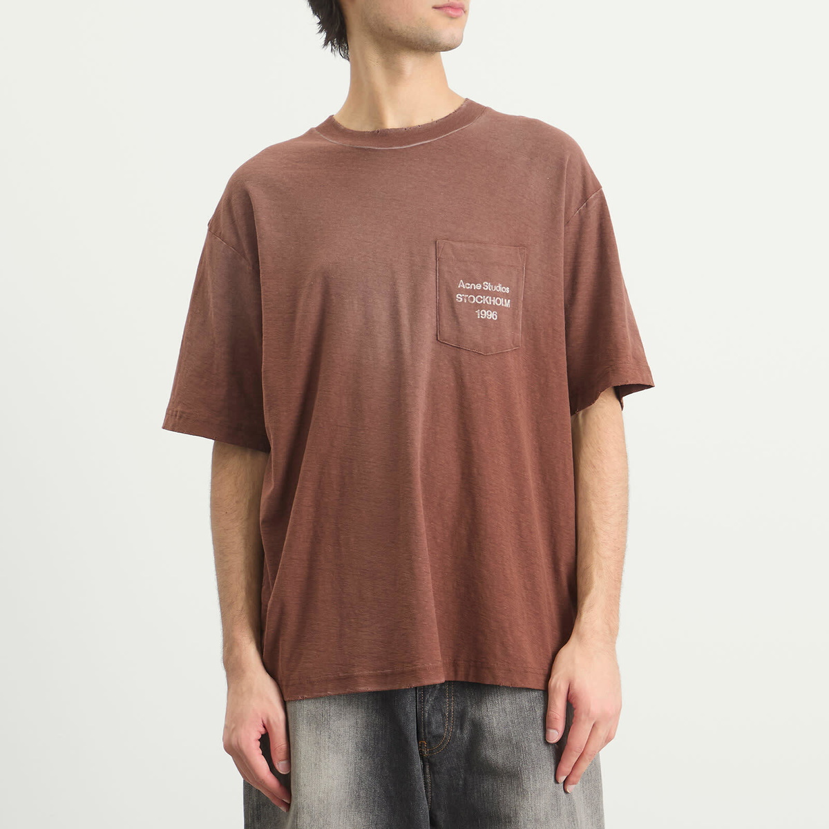 Acne Studios Men's Small 1996 Short Sleeve T-Shirt in Chocolate