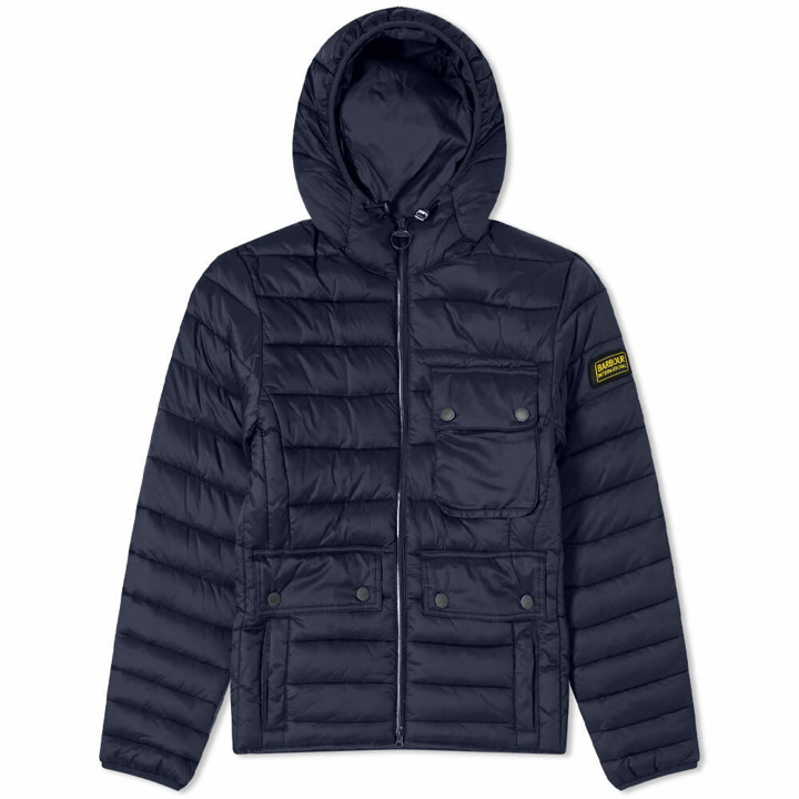 Photo: Barbour Men's International Ouston Hooded Quilt Jacket in Navy