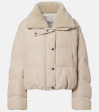Brunello Cucinelli Shearling-trimmed cotton-blend down jacket