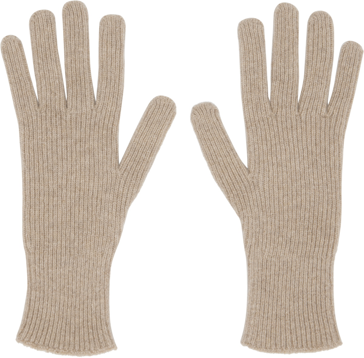 Baserange Beige Ribbed Gloves