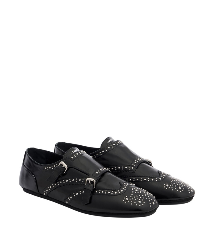 Photo: Fendi Studded leather monk strap shoes