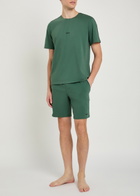Boss Unique Logo Stretch-cotton Shorts Green