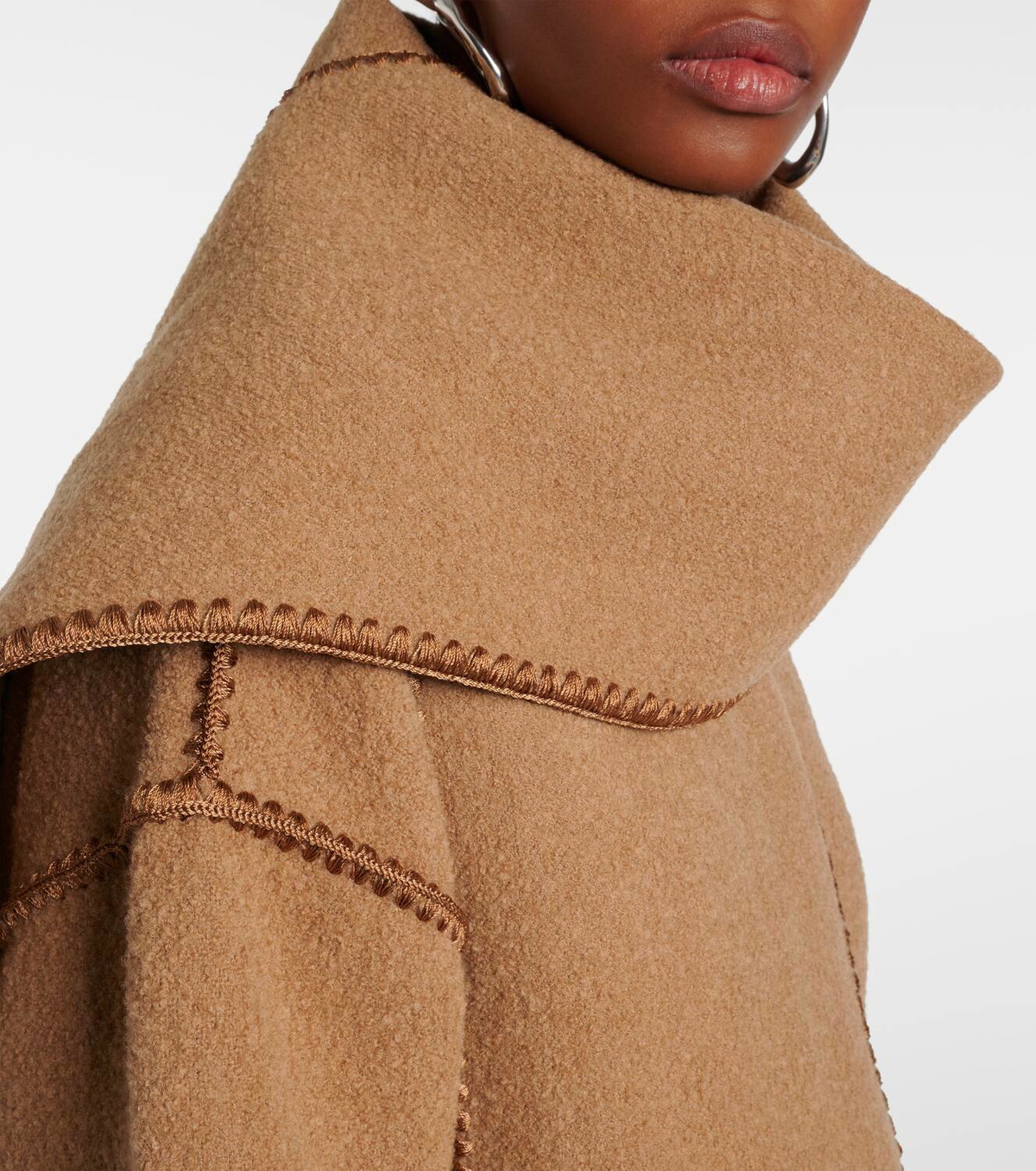 Veste-écharpe Totême En Laine Brodée - Taille 34, Beige, Neuf Sans étiquettes