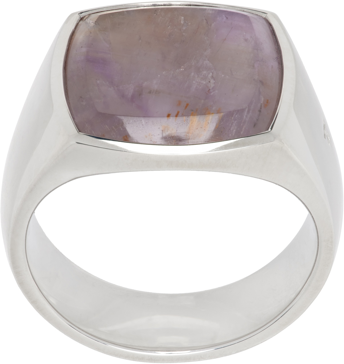 Tom Wood Silver & Pink Opal Peaky Ring Tom Wood