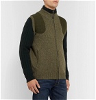 James Purdey & Sons - Faux Suede-Trimmed Mélange Merino Wool Gilet - Green