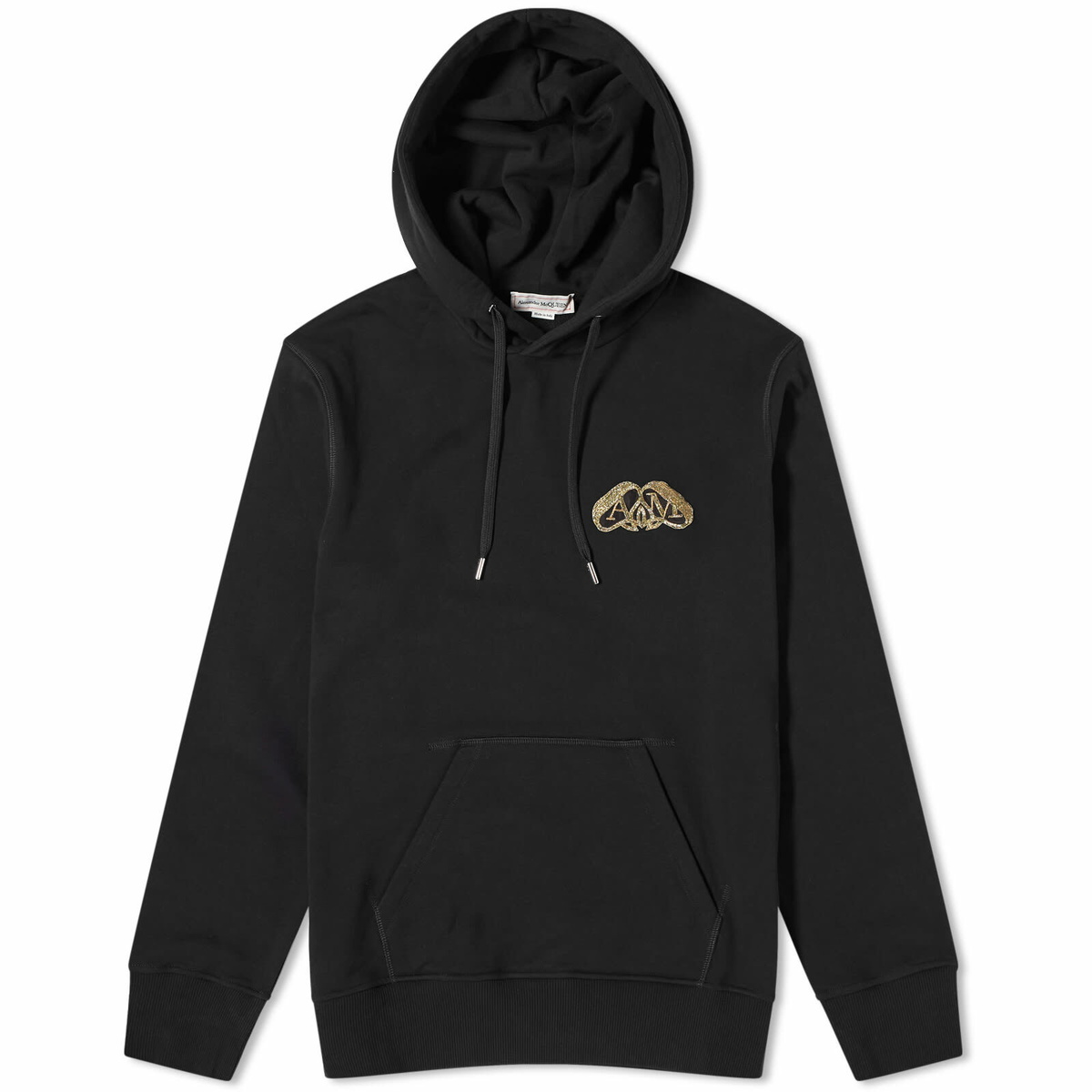 Alexander McQueen Men's Seal Logo Hoodie in Black