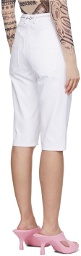 BONBOM White Lace-Up Denim Shorts