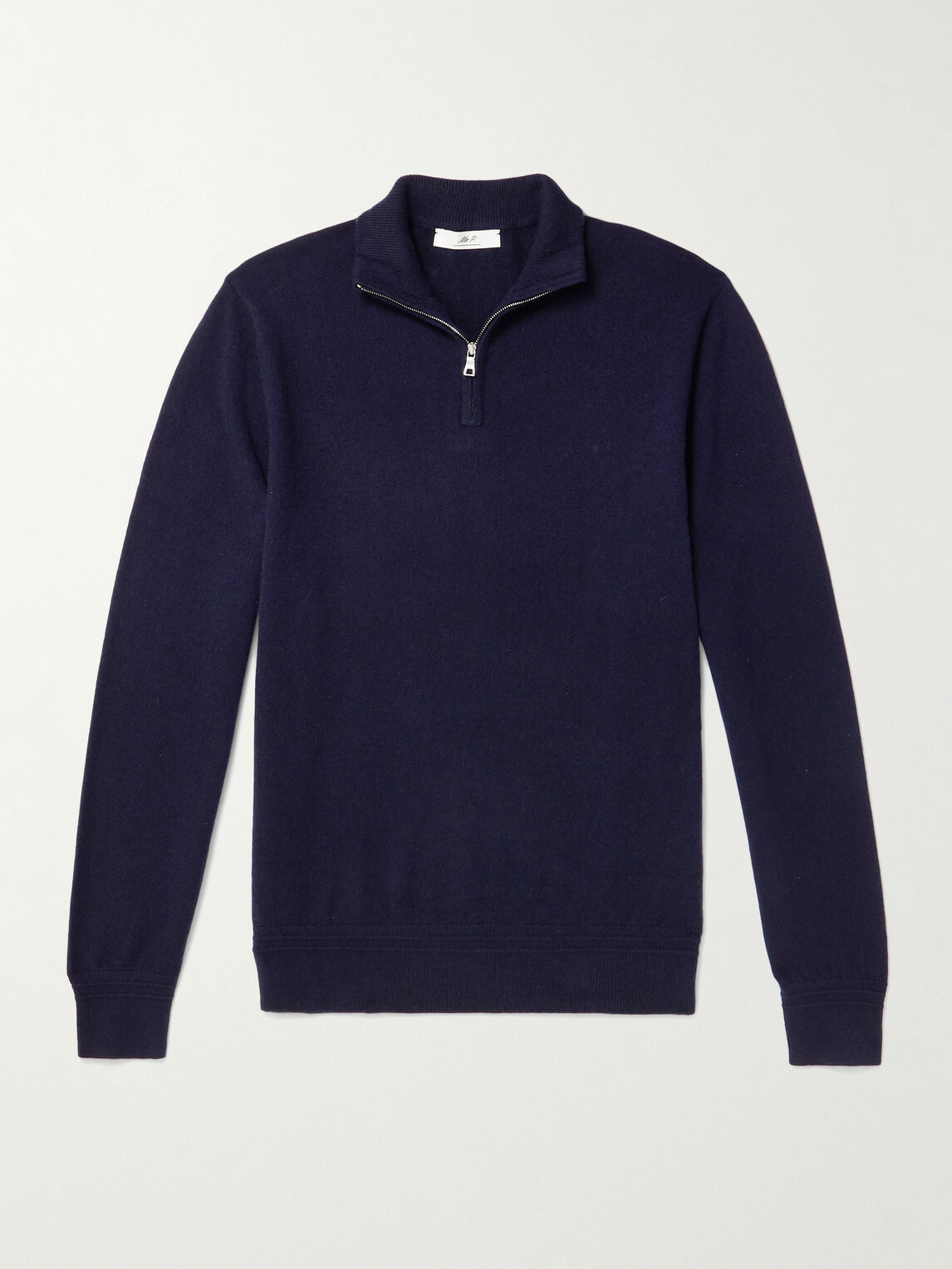 Mr P. - James Cashmere Half-Zip Sweater - Blue
