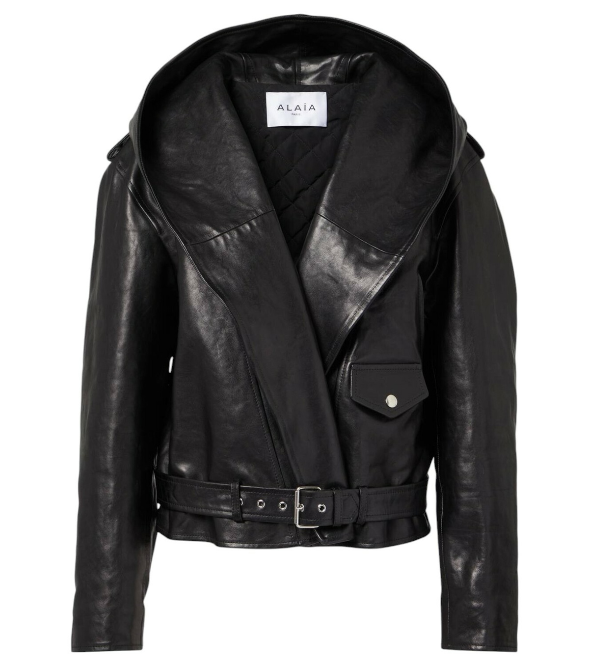 Alaïa Shearling-trimmed leather jacket ALAÏA