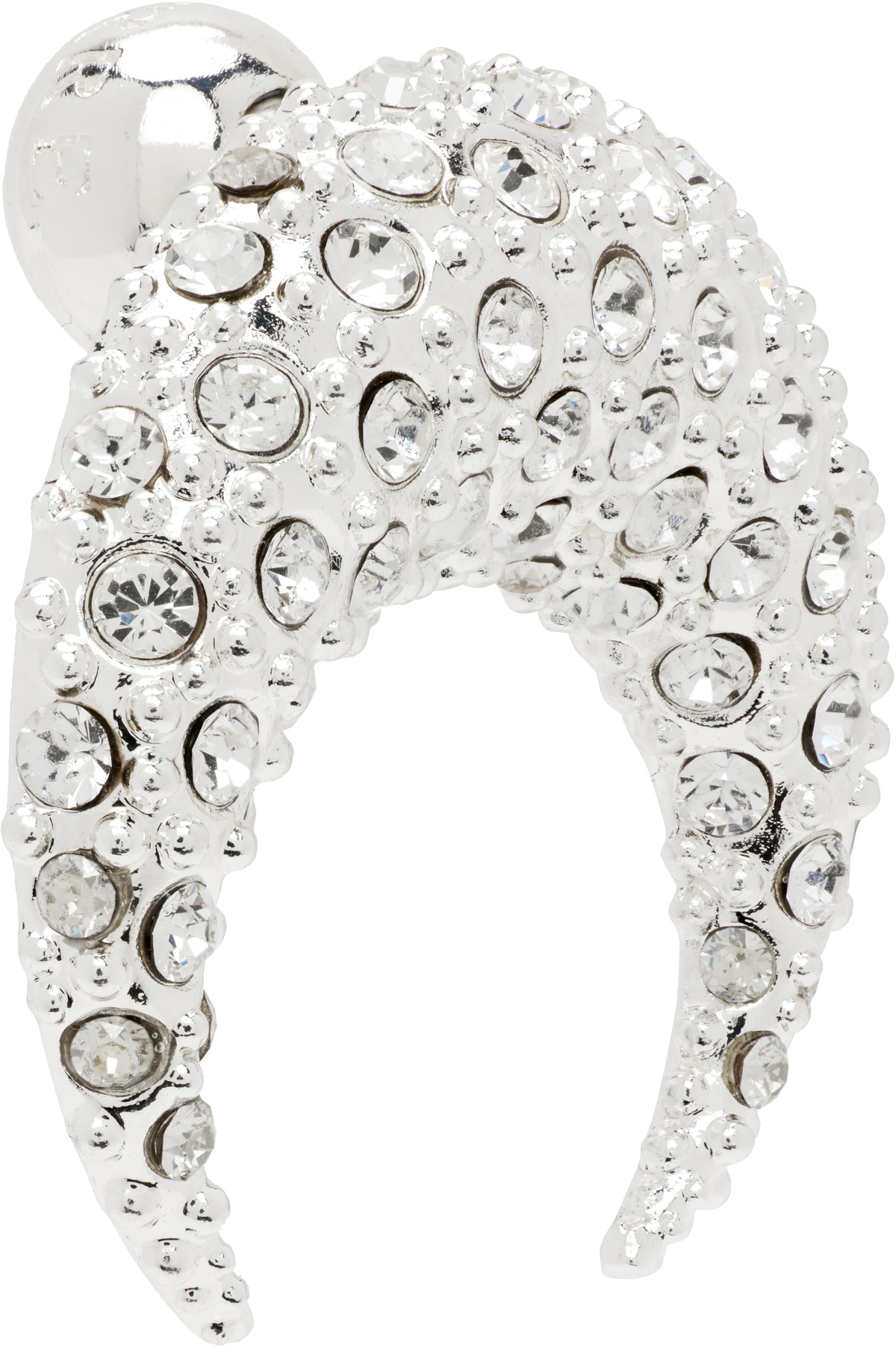 Marine Serre Crystal Moon Stud Single Earring