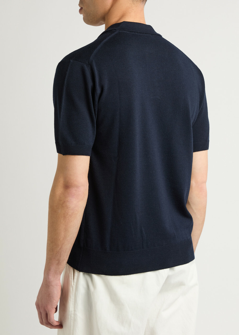 Aurélien Wool Polo Shirt Navy