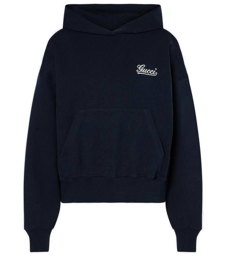 Photo: Gucci Logo cotton jersey hoodie