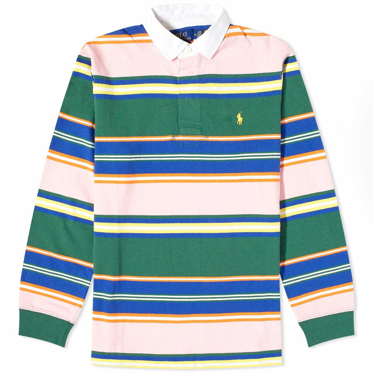 Polo Ralph Lauren Men's Stripe Rugby Shirt in Carmel Pink Multi Polo ...