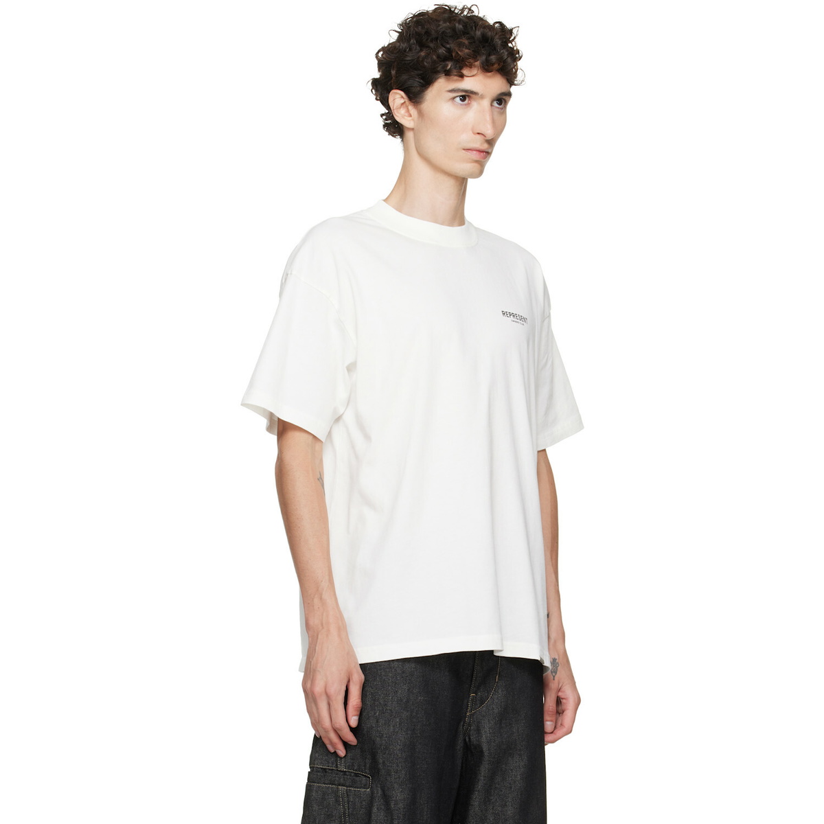 Represent White Printed 'Owners Club' Script T-shirt