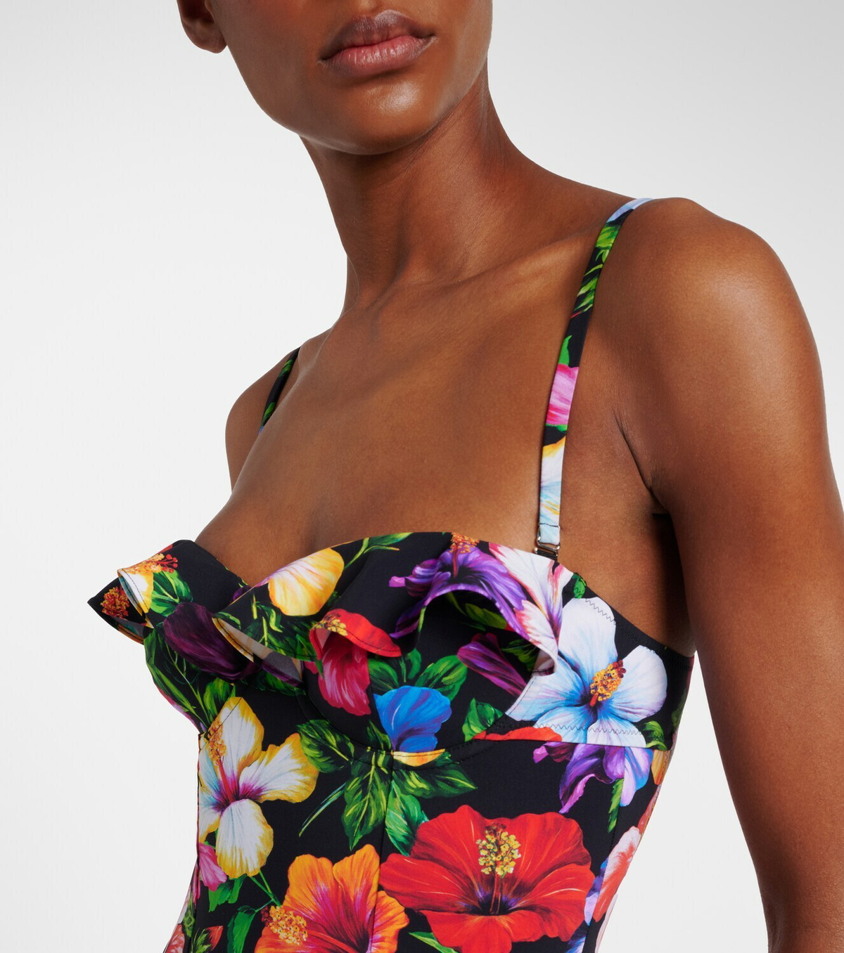 Dolce&Gabbana Floral ruffled swimsuit