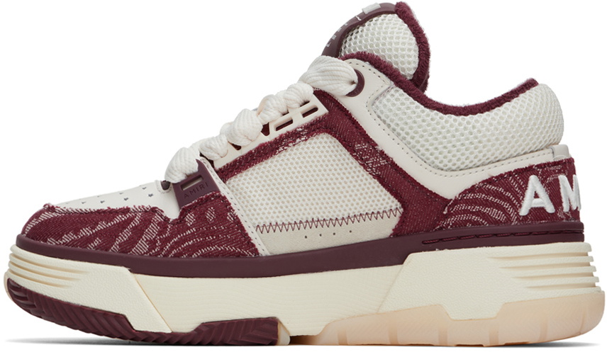 AMIRI Burgundy & Off-White Bandana Denim MA-1 Sneakers Amiri