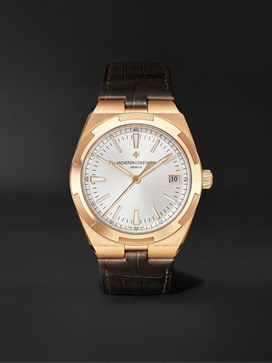 Photo: Vacheron Constantin - Overseas Automatic 41mm 18-Karat Pink Gold and Leather Watch, Ref. No. 4500V/000R-B127