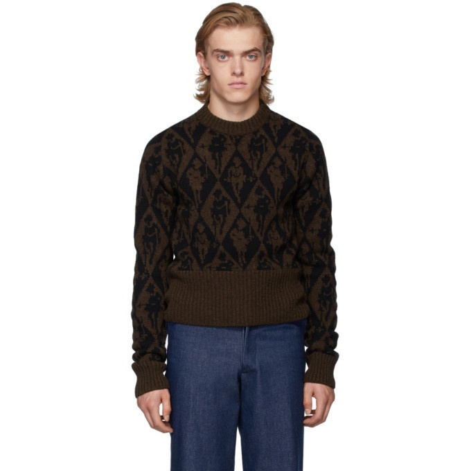 Photo: Stefan Cooke Brown and Black Jacquard Sweater