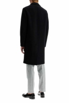 HARRIS WHARF LONDON single-breasted wool coat in boiled Black
