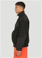 Panelled Fleece Jacket in Black