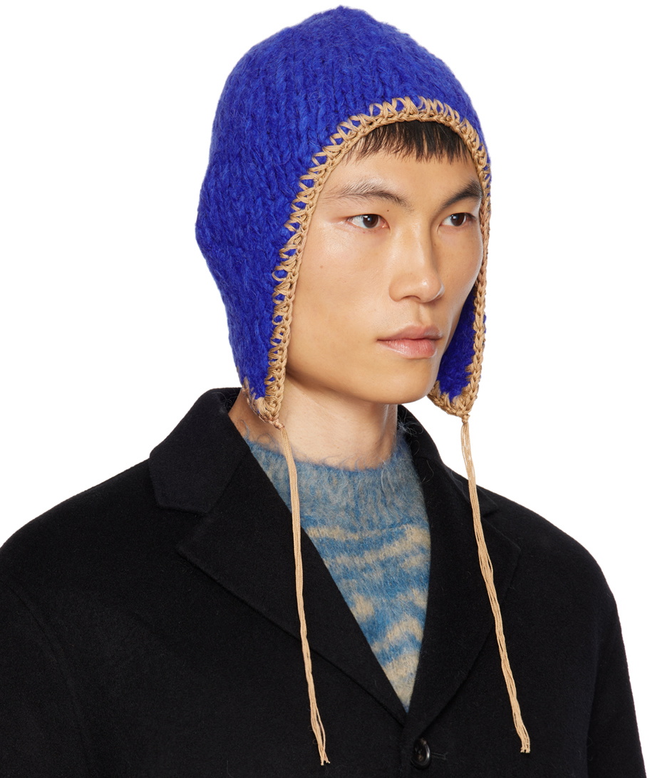 Acne Studios Blue Ear Flaps Beanie Acne Studios