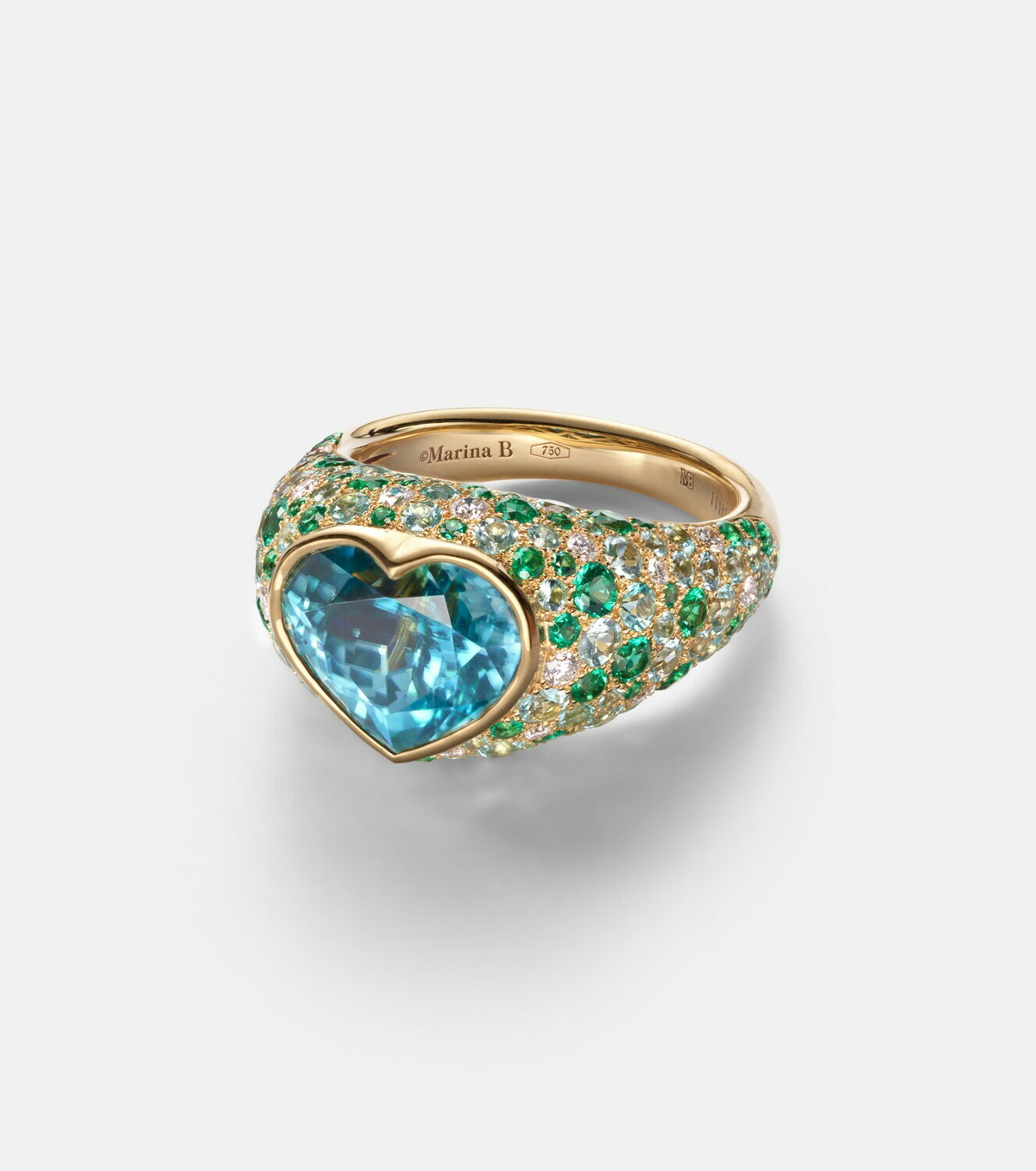 Marina B Calvina 18kt gold ring with gemstones