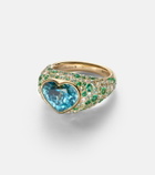 Marina B Calvina 18kt gold ring with gemstones