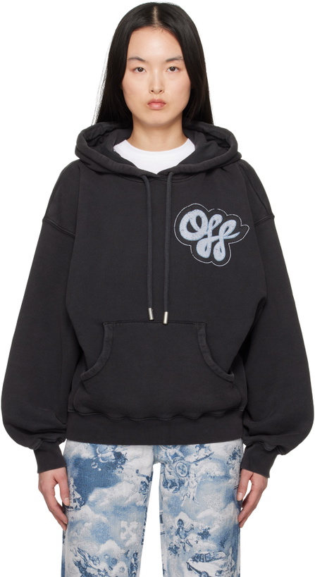 Photo: Off-White Black Handdraw Script Over Hoodie