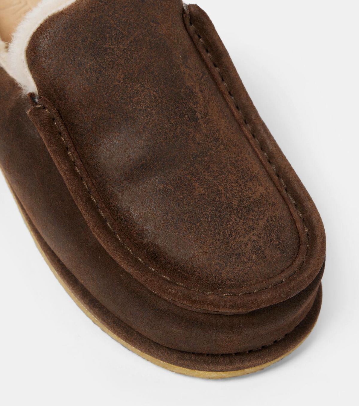 Men\'s JW Anderson Tan Shearling-Lined Suede Loafers Size 7 JW ANDERSON Shearling-lined suede loafers | NET-A-PORTER main image 3