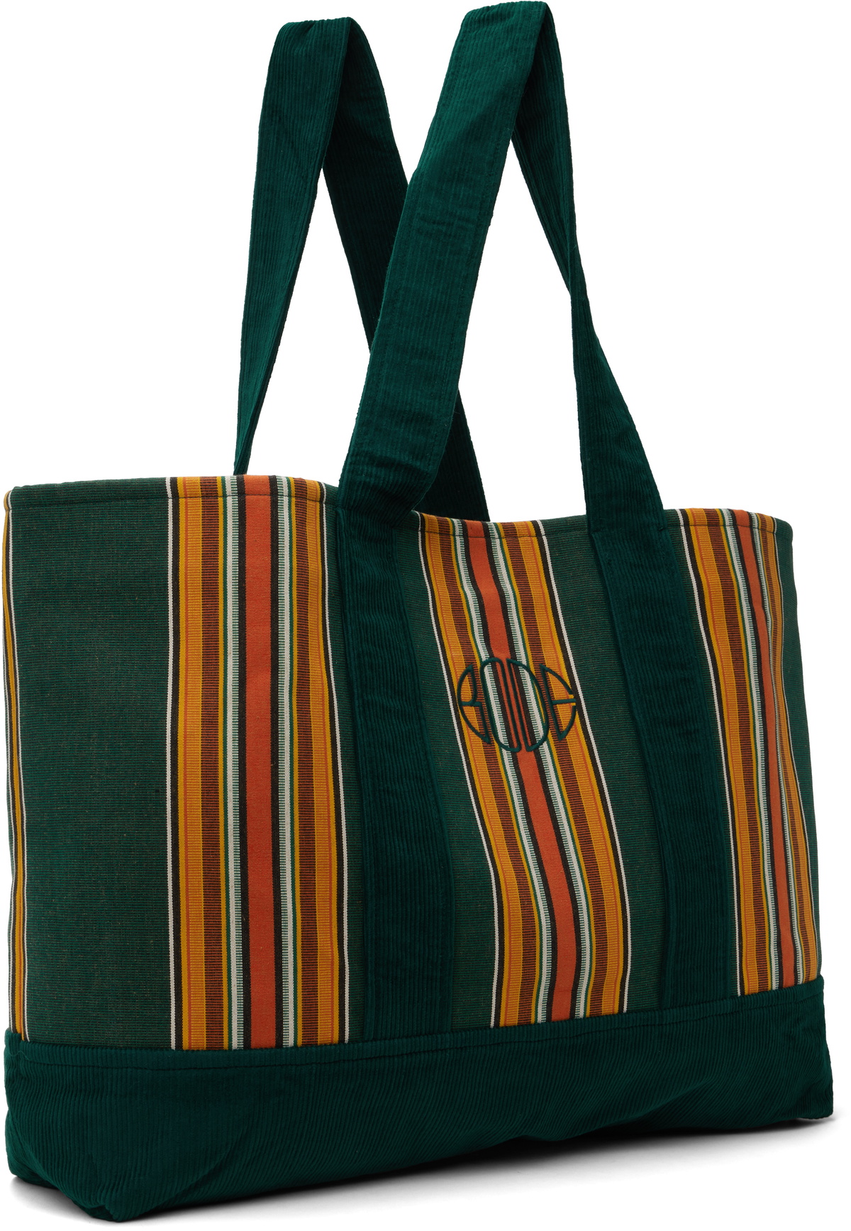 Bode Green Parakeet Stripe Tote