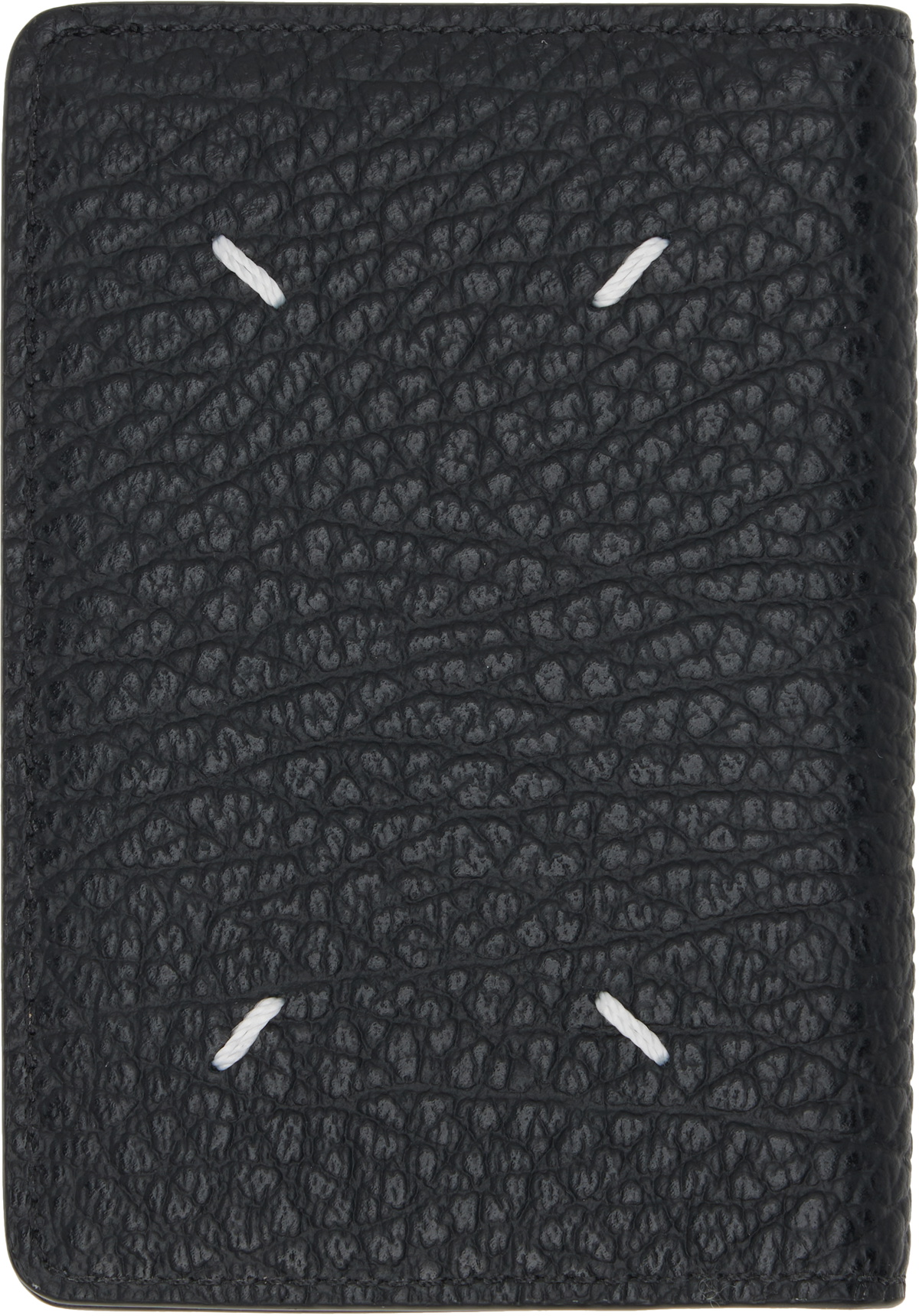 Maison Margiela Black Slim 2 Grainy Leather Card Holder