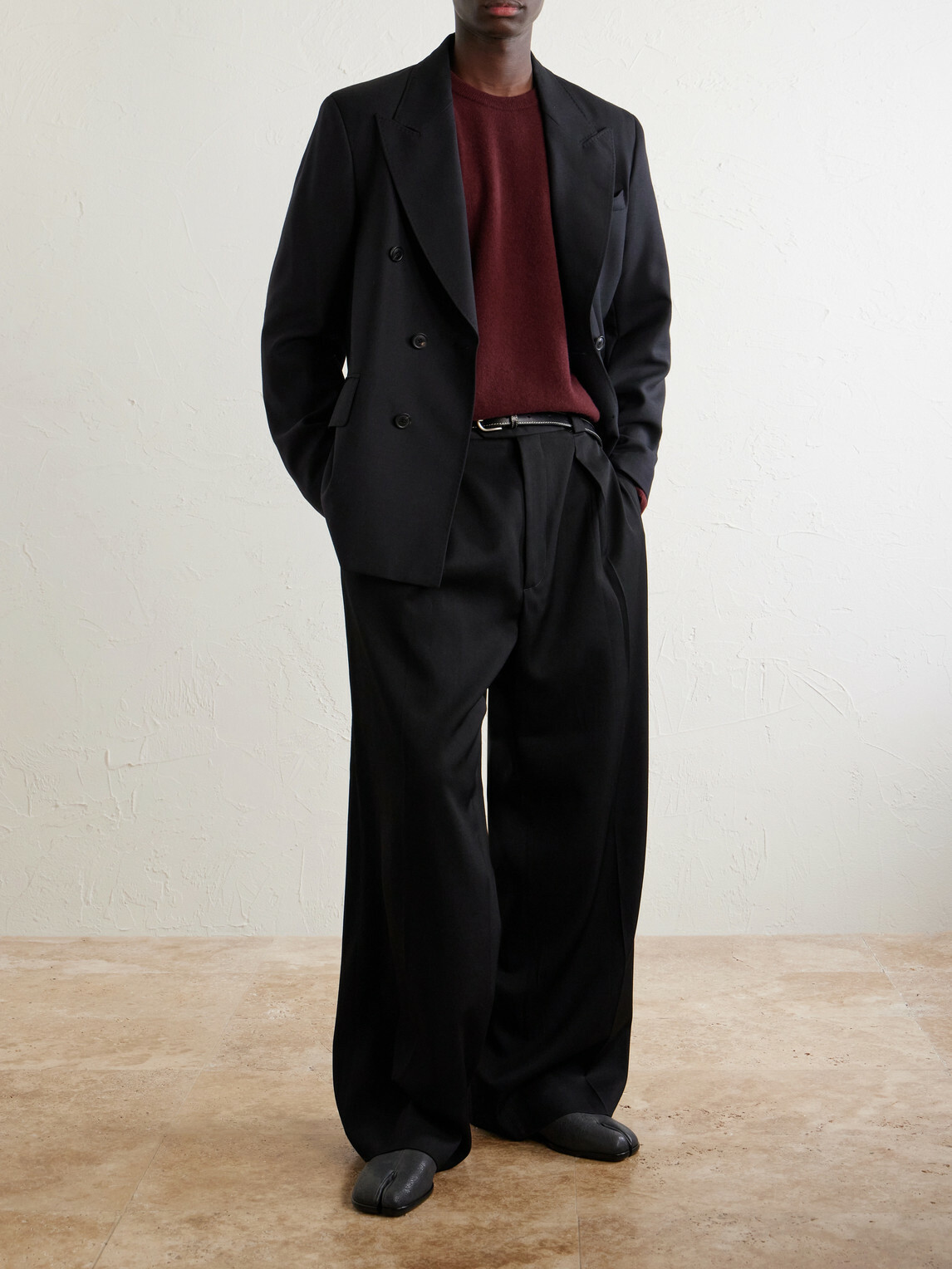 Maison Margiela - Knitted Wool Sweater - Burgundy