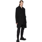 Julius Black Collarless Tailored Coat