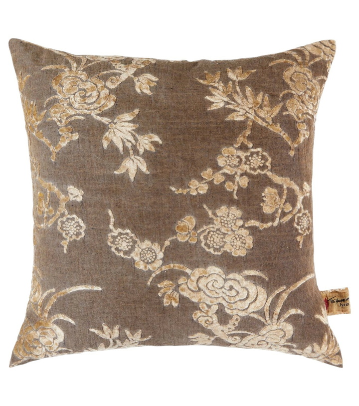 Photo: The House of Lyria Scabiosa floral velvet jacquard cushion