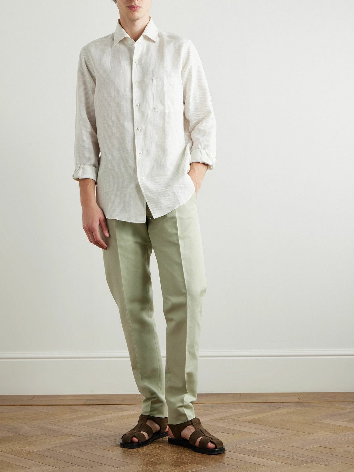 Loro Piana - Cedric Tapered Cotton and Linen-Blend Canvas Trousers