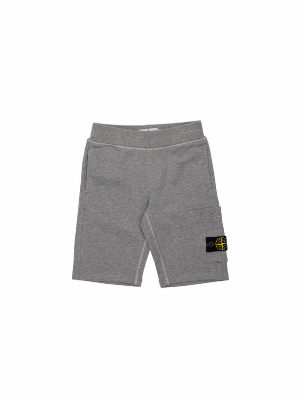 Photo: STONE ISLAND Cotton Sweat Shorts with Logo Patch