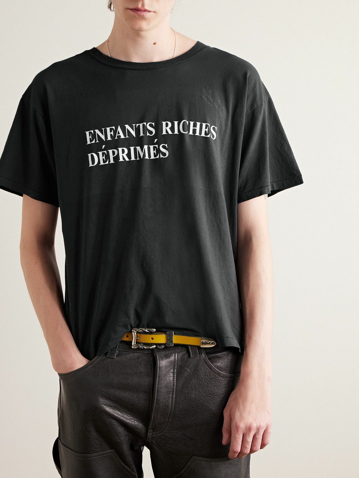 Enfants Riches Déprimés - Distressed Logo-Printed Cotton