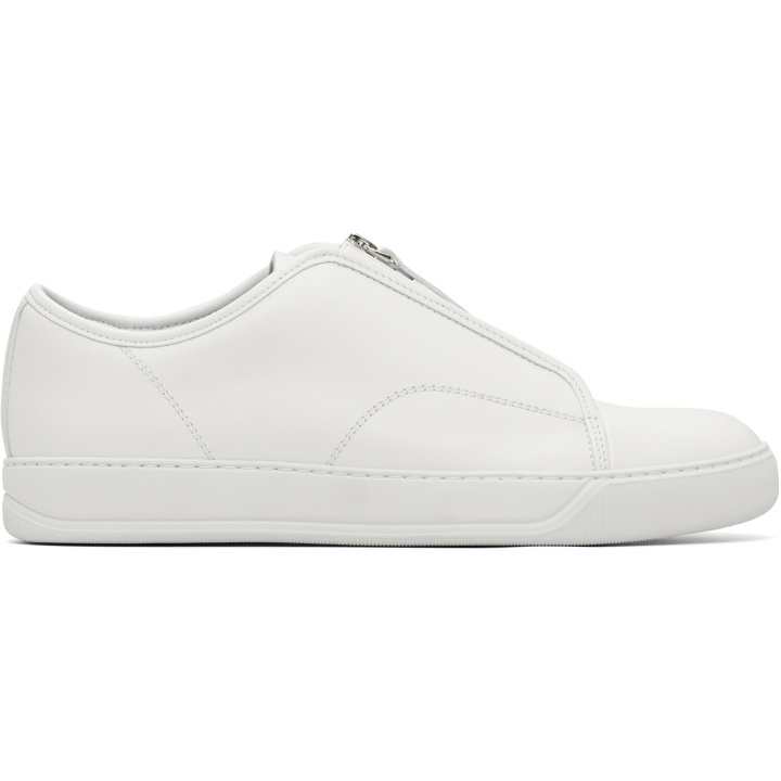 Photo: Lanvin White DBB1 Zip Sneakers