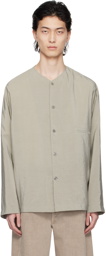 LEMAIRE Gray Collarless Shirt