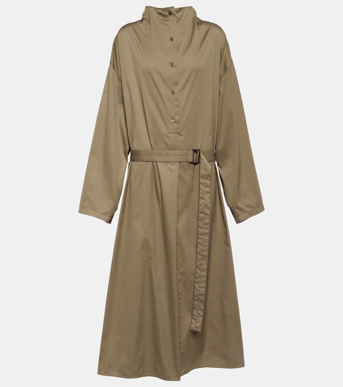Lemaire Women's Cotton and Linen Midi Dress Brown