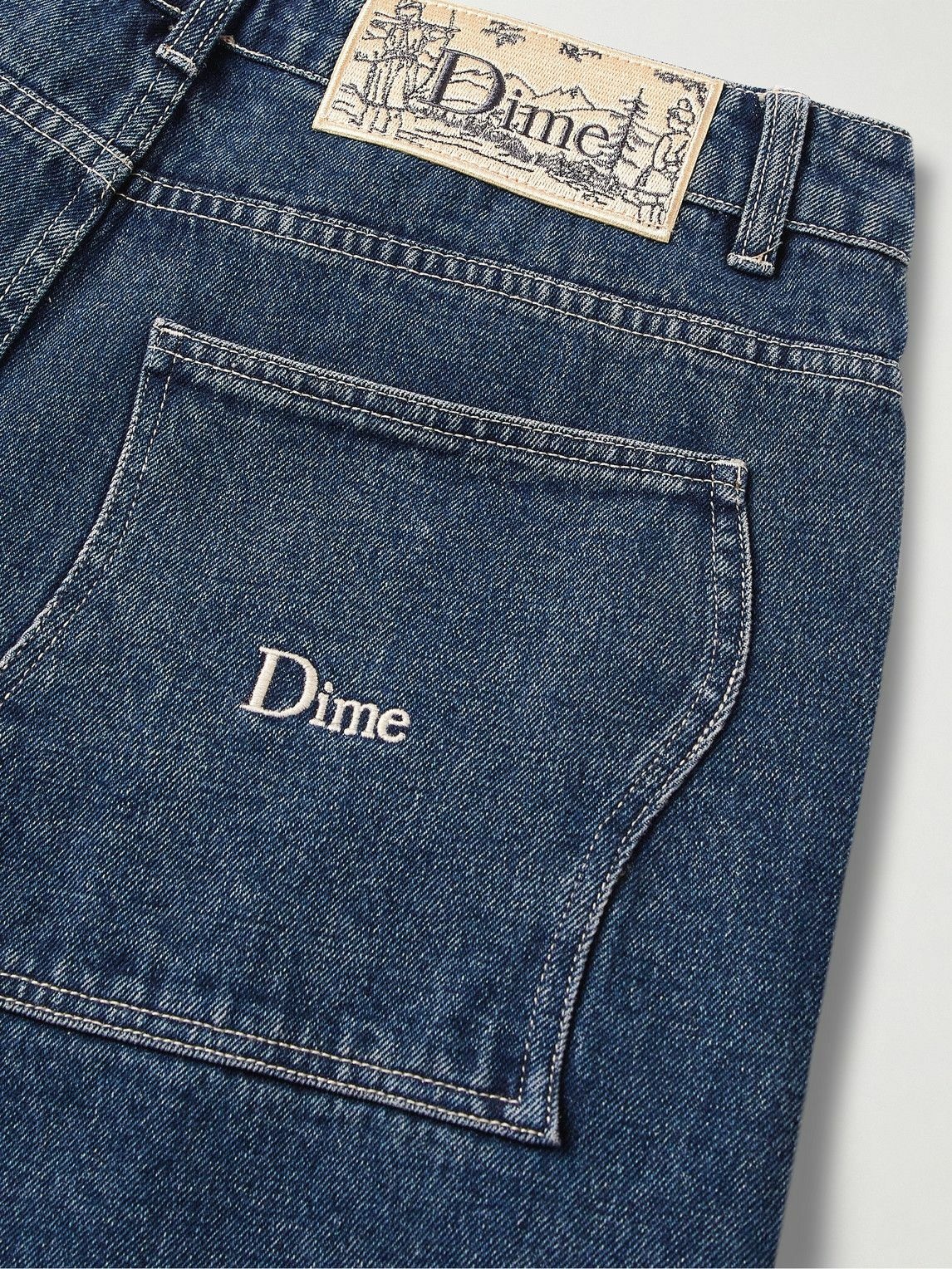 DIME - Logo-Embroidered Wide-Leg Jeans - Blue Dime