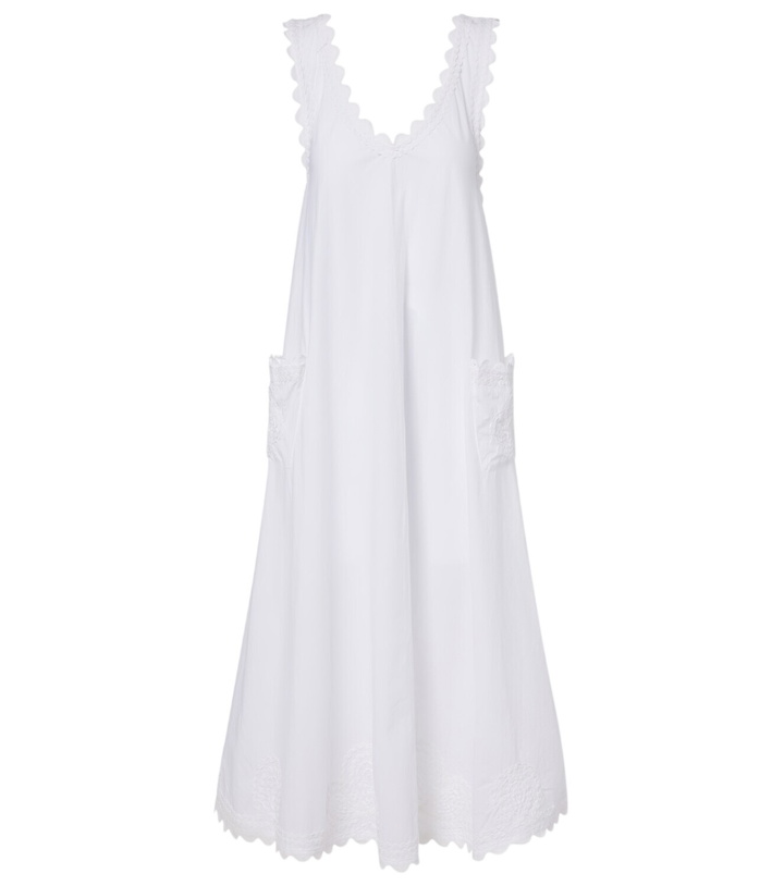 Photo: Juliet Dunn Embroidered scalloped cotton poplin midi dress