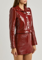 Courrèges Logo Cropped Vinyl Jacket Red