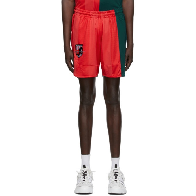 Photo: MCQ Red and Green Decon Football Shorts