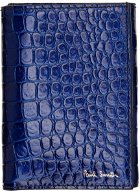 Paul Smith Blue Croc Trifold Wallet