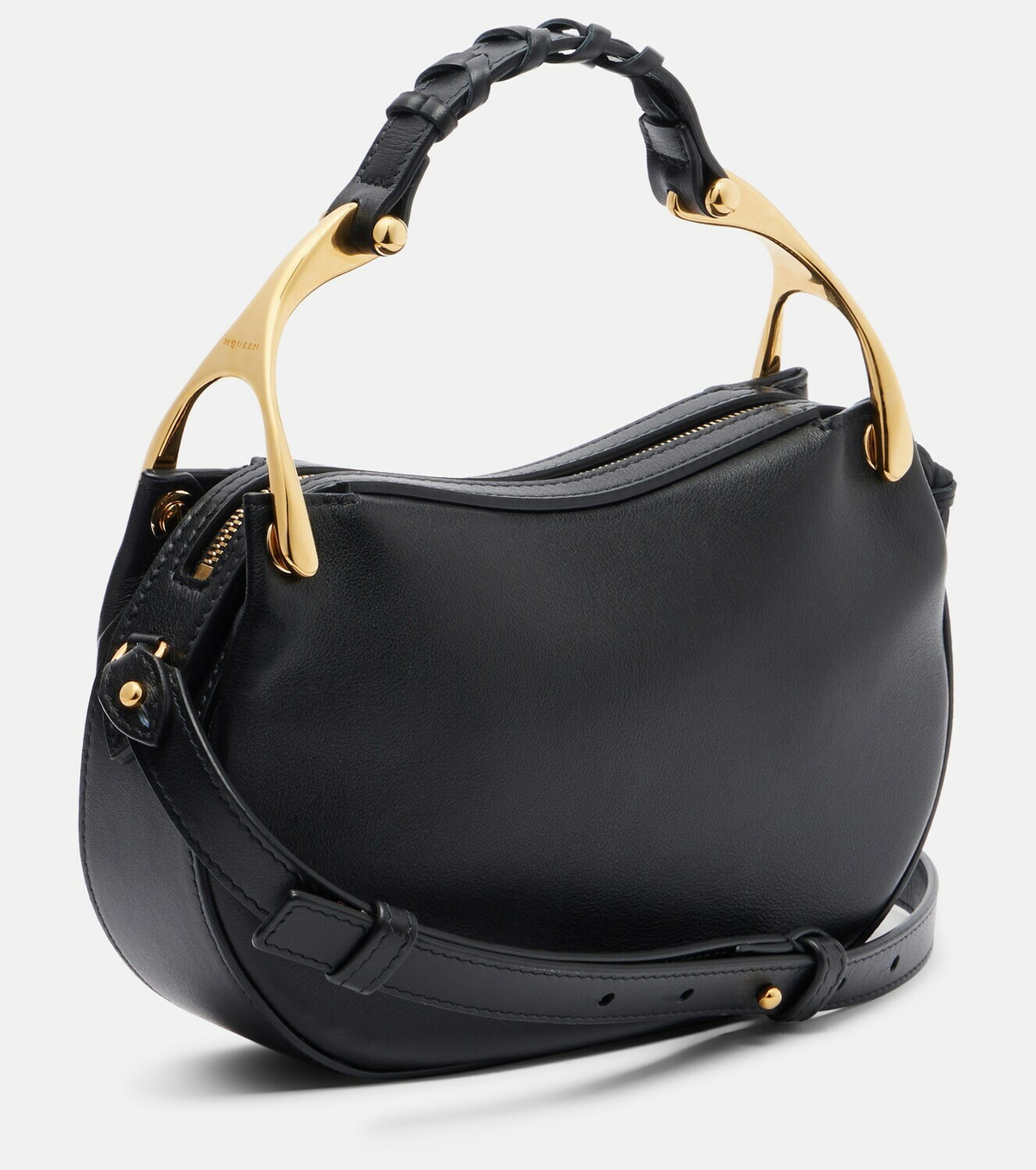 McQueen Wishbone Mini leather top-handle bag