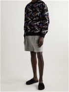 4SDesigns - Wide-Leg Pleated Checked Wool-Blend Tweed Bermuda Shorts - Gray